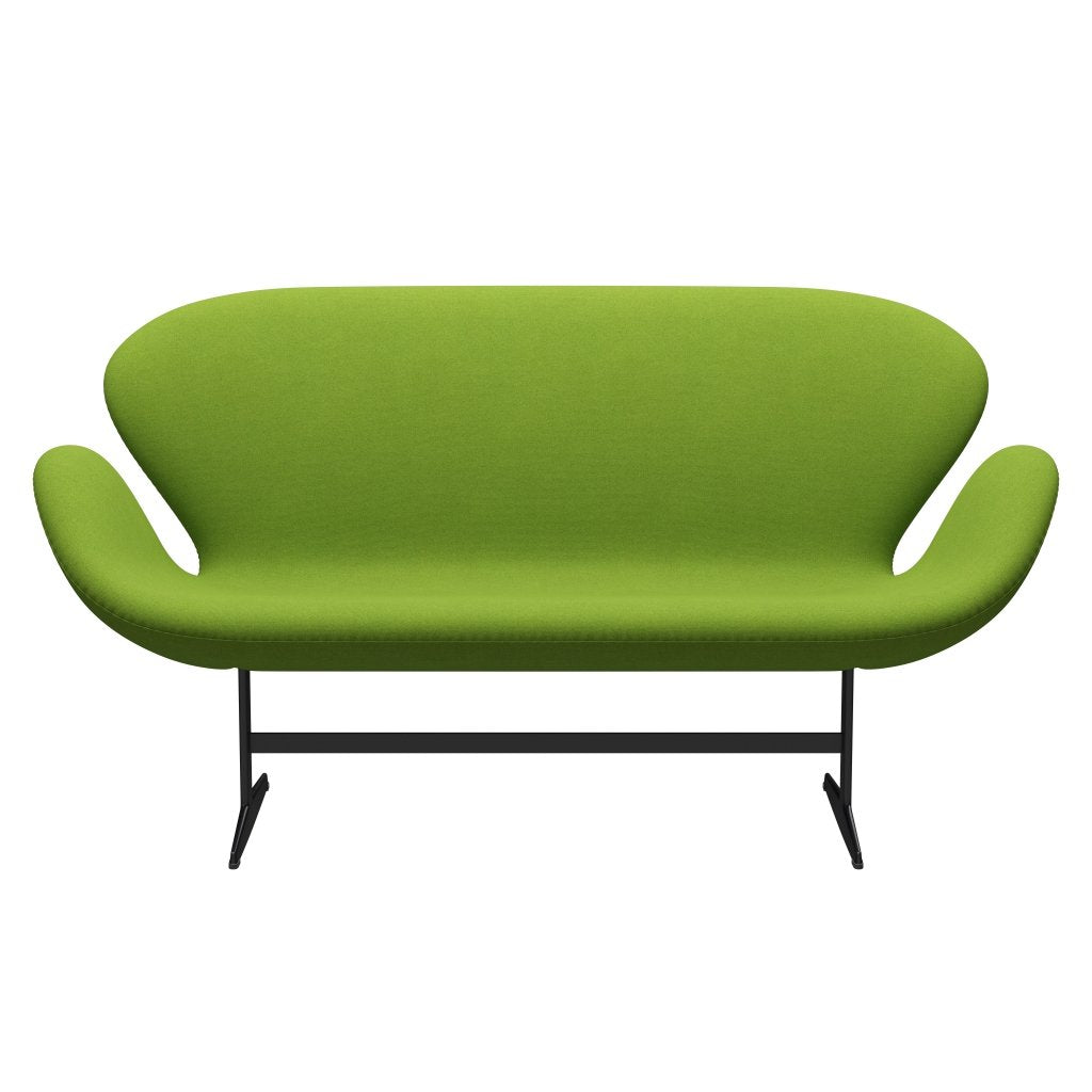 [product_category]-Fritz Hansen Swan Sofa 2 Seater, Black Lacquered/Tonus Lime-Fritz Hansen-3321-TON118-BLLA-FRI-1