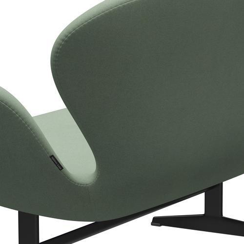 [product_category]-Fritz Hansen Swan Sofa 2 Seater, Black Lacquered/Tonus Mint Green-Fritz Hansen-3321-TON914-BLLA-FRI-5