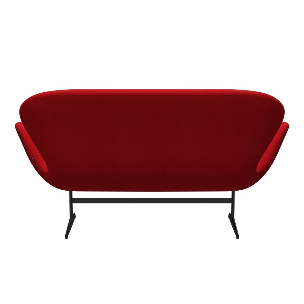 [product_category]-Fritz Hansen Swan Sofa 2 Seater, Black Lacquered/Tonus Red-Fritz Hansen-3321-TON130-BLLA-FRI-4