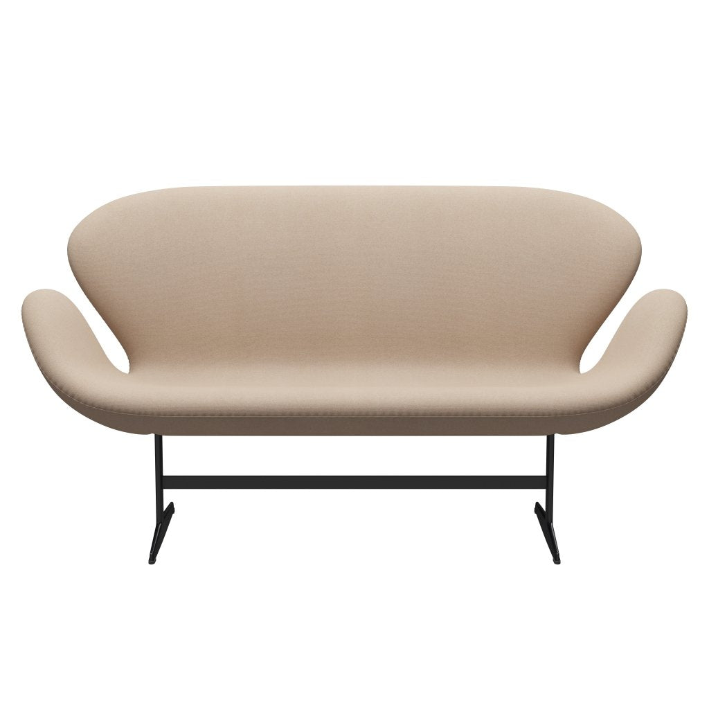 [product_category]-Fritz Hansen Swan Sofa 2 Seater, Black Lacquered/Tonus Sand-Fritz Hansen-3321-TON135-BLLA-FRI-1