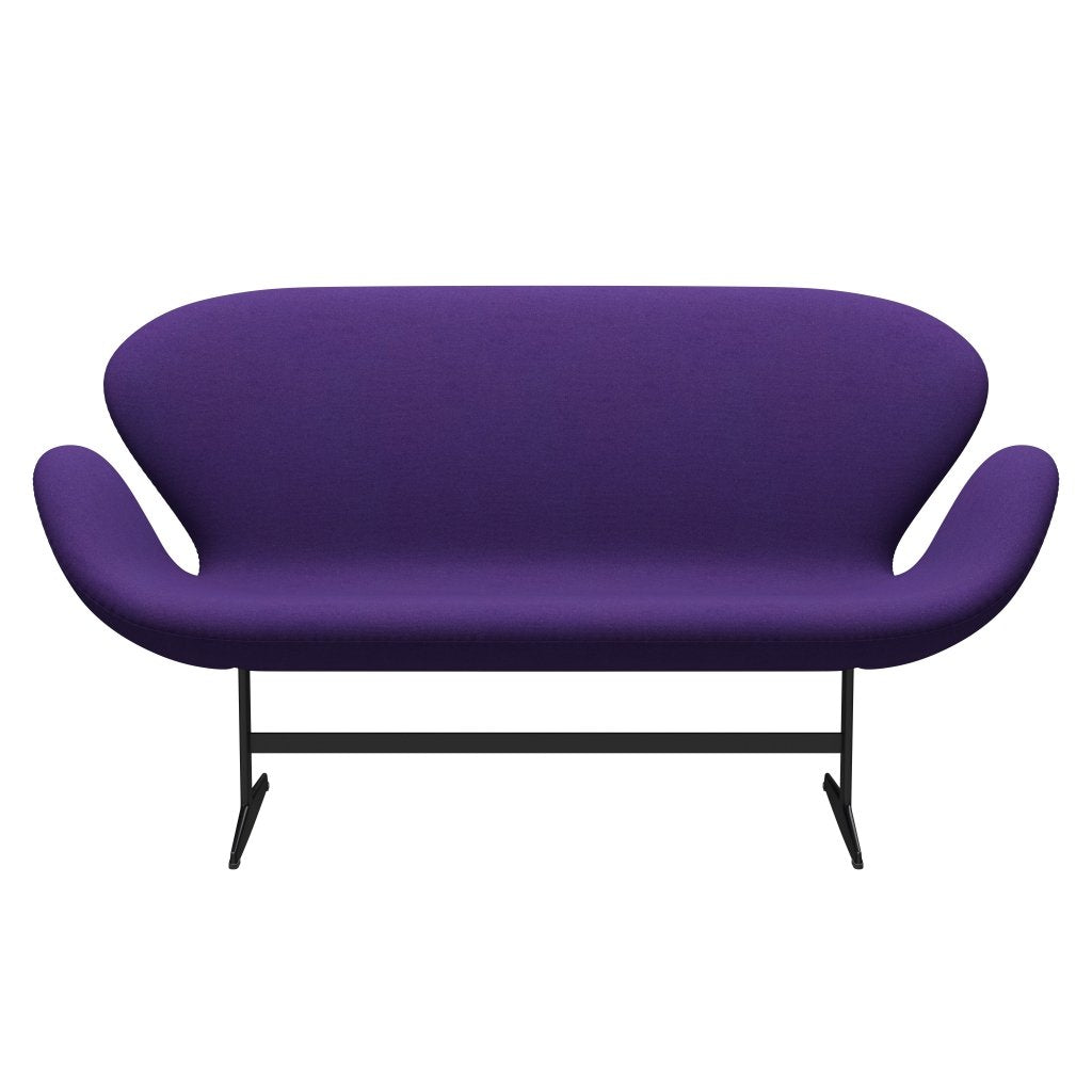 [product_category]-Fritz Hansen Swan Sofa 2 Seater, Black Lacquered/Tonus Violet-Fritz Hansen-3321-TON634-BLLA-FRI-1