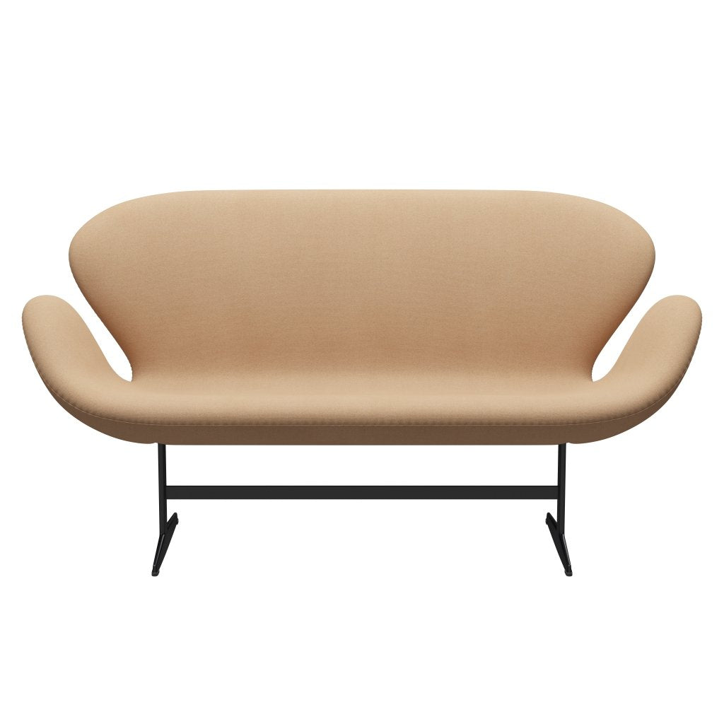 [product_category]-Fritz Hansen Swan Sofa 2 Seater, Black Lacquered/Tonus Warm Beige-Fritz Hansen-3321-TON224-BLLA-FRI-1