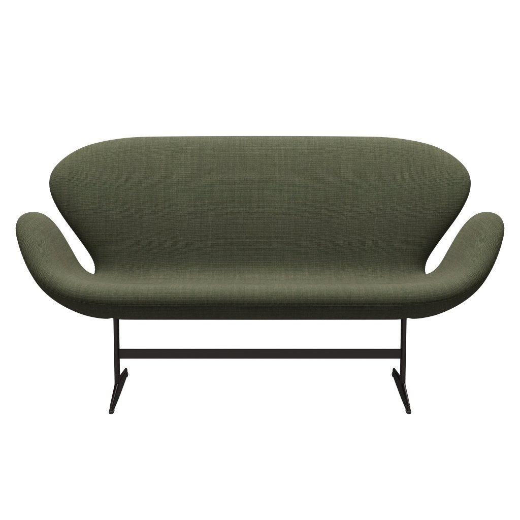 [product_category]-Fritz Hansen Swan Sofa 2 Seater, Brown Bronze/Canvas Moss Green-Fritz Hansen-3321-CA0926-BBBASE-FRI-1