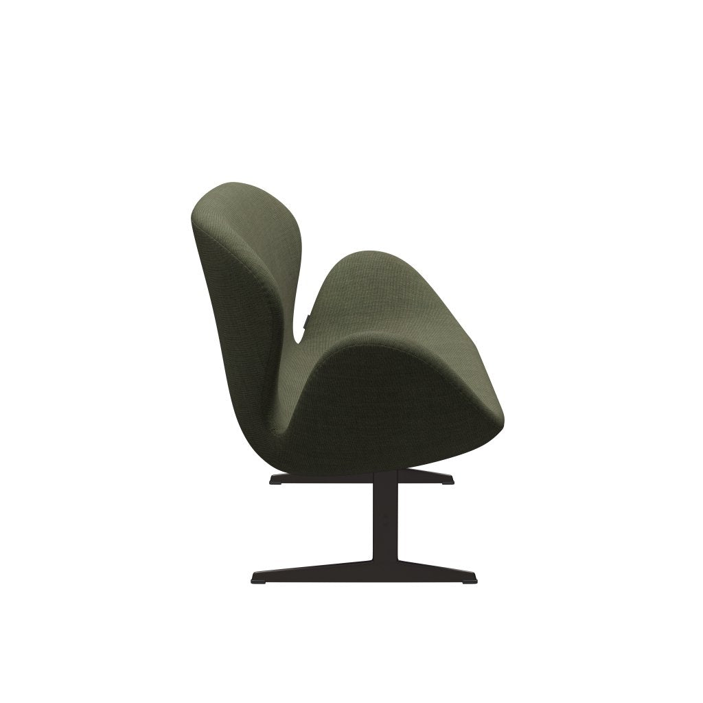 [product_category]-Fritz Hansen Swan Sofa 2 Seater, Brown Bronze/Canvas Moss Green-Fritz Hansen-3321-CA0926-BBBASE-FRI-3