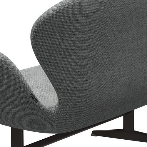 [product_category]-Fritz Hansen Swan Sofa 2 Seater, Brown Bronze/Hallingdal White Grey-Fritz Hansen-3321-HAL116-BBBASE-FRI-5