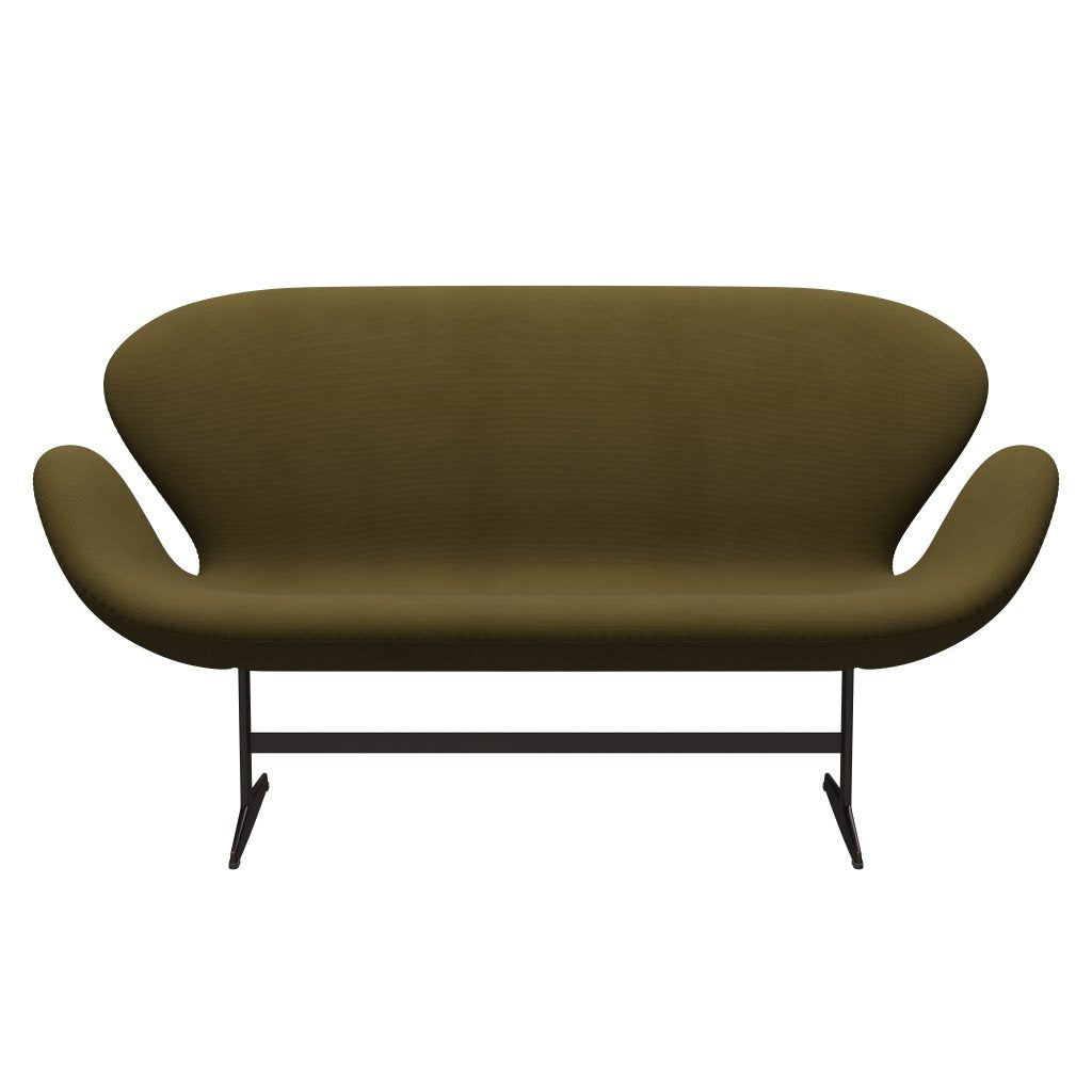 [product_category]-Fritz Hansen Swan Sofa 2 Seater, Brown Bronze/Steelcut Army Green-Fritz Hansen-3321-STI985-BBBASE-FRI-1