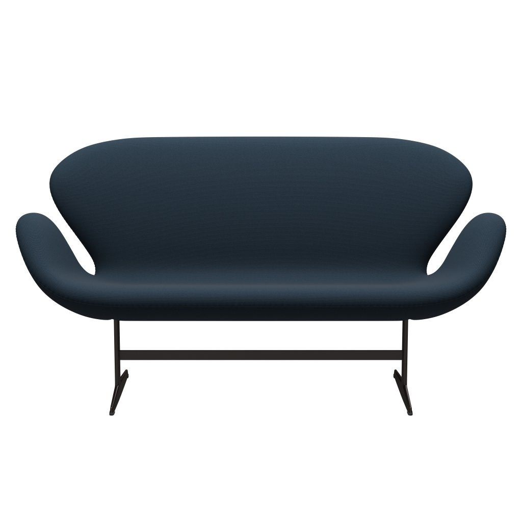 [product_category]-Fritz Hansen Swan Sofa 2 Seater, Brown Bronze/Steelcut Navy Blue-Fritz Hansen-3321-STI780-BBBASE-FRI-1
