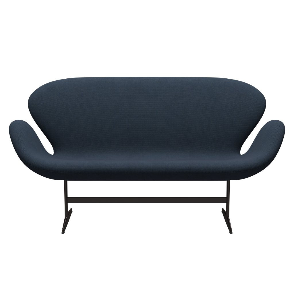 [product_category]-Fritz Hansen Swan Sofa 2 Seater, Brown Bronze/Steelcut Trio Dark Brown Blue-Fritz Hansen-3321-STR756-BBBASE-FRI-1