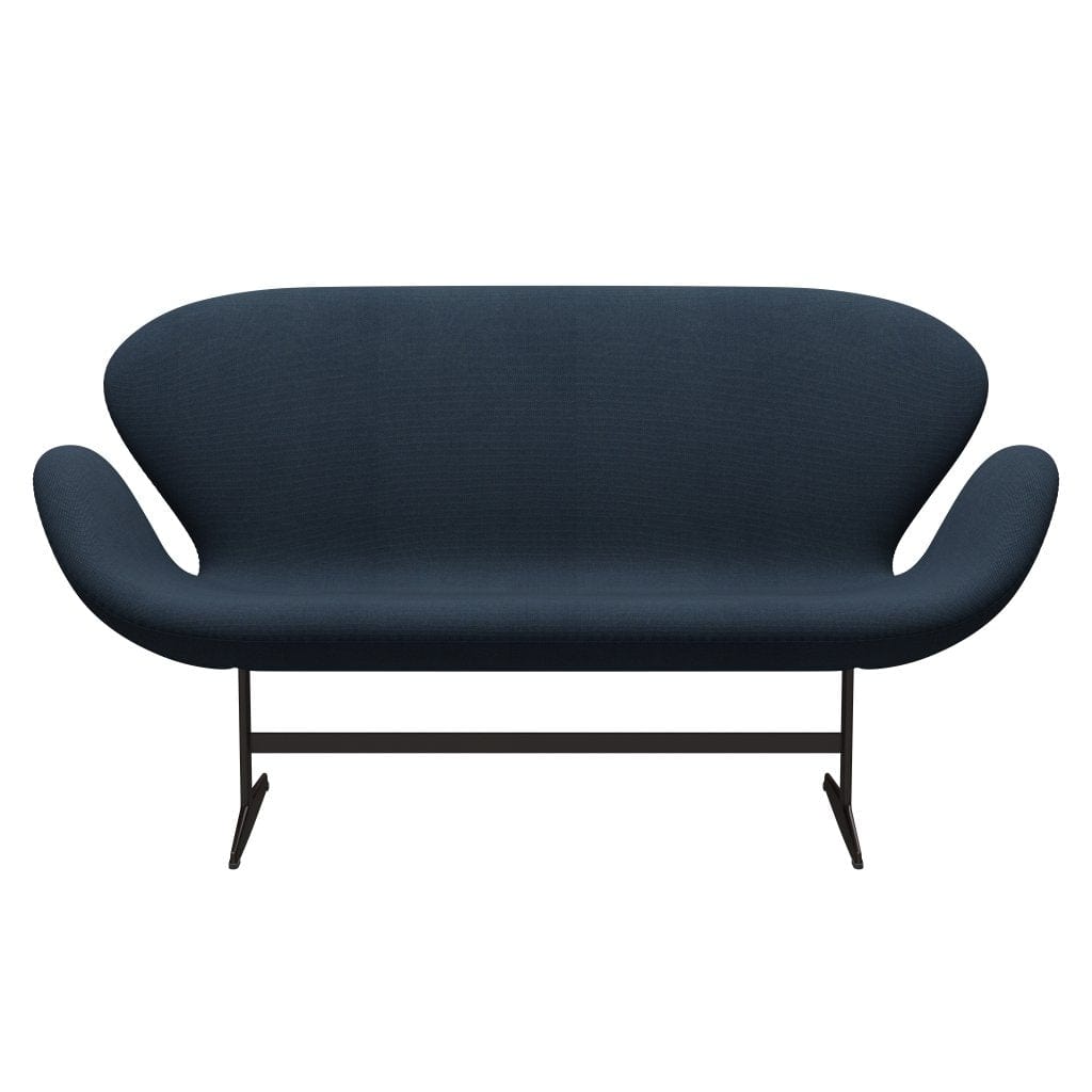 [product_category]-Fritz Hansen Swan Sofa 2 Seater, Brown Bronze/Steelcut Trio Dark Dust Blue-Fritz Hansen-3321-STR796-BBBASE-FRI-1