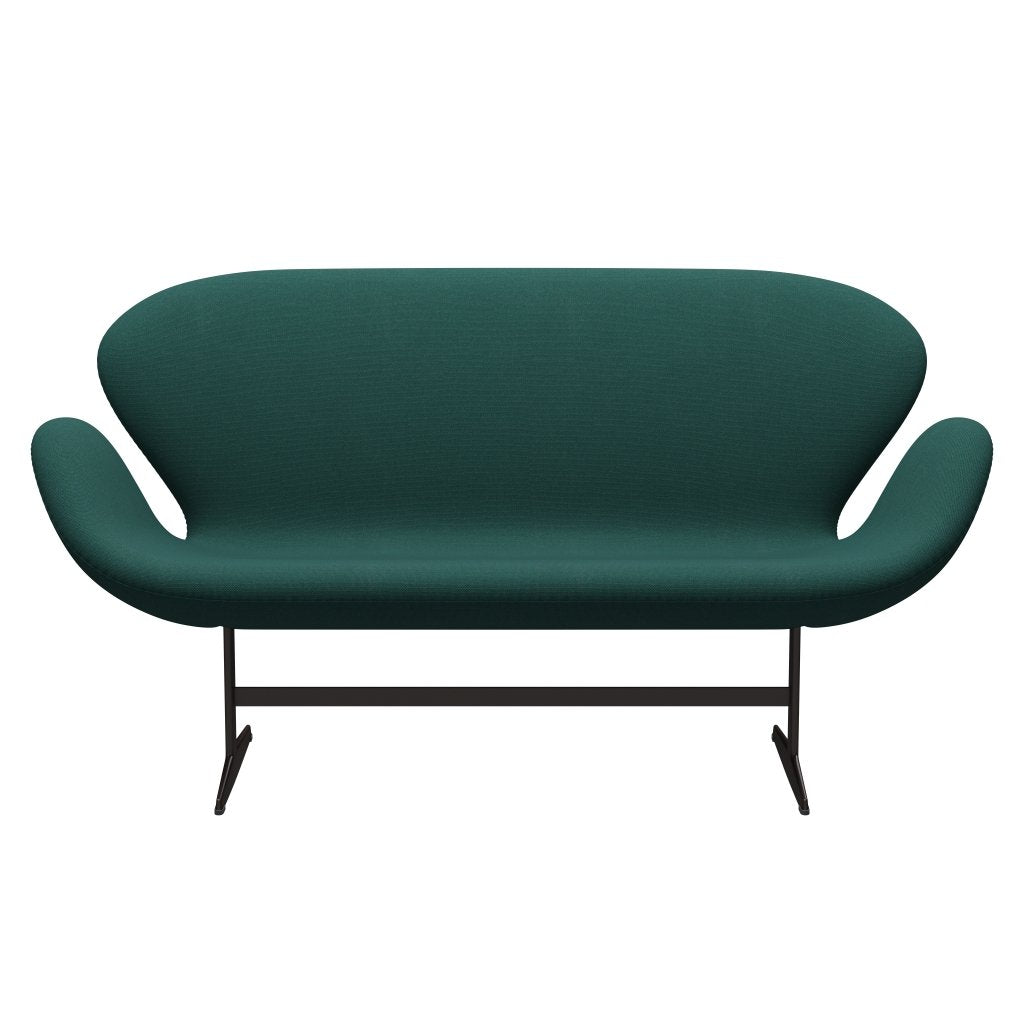 [product_category]-Fritz Hansen Swan Sofa 2 Seater, Brown Bronze/Steelcut Trio Dark Green-Fritz Hansen-3321-STR976-BBBASE-FRI-1