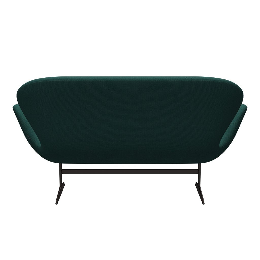 [product_category]-Fritz Hansen Swan Sofa 2 Seater, Brown Bronze/Steelcut Trio Dark Green-Fritz Hansen-3321-STR976-BBBASE-FRI-4