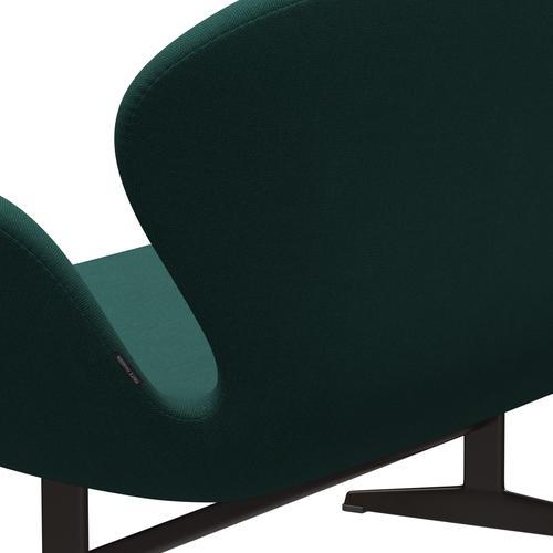 [product_category]-Fritz Hansen Swan Sofa 2 Seater, Brown Bronze/Steelcut Trio Dark Green-Fritz Hansen-3321-STR976-BBBASE-FRI-5