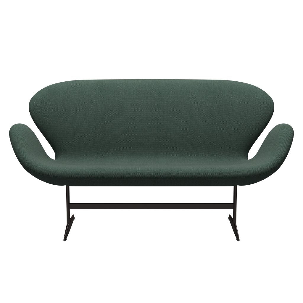 [product_category]-Fritz Hansen Swan Sofa 2 Seater, Brown Bronze/Steelcut Trio Dusty Green-Fritz Hansen-3321-STR966-BBBASE-FRI-1