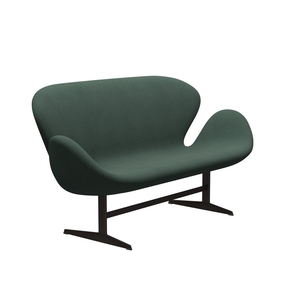 [product_category]-Fritz Hansen Swan Sofa 2 Seater, Brown Bronze/Steelcut Trio Dusty Green-Fritz Hansen-3321-STR966-BBBASE-FRI-2