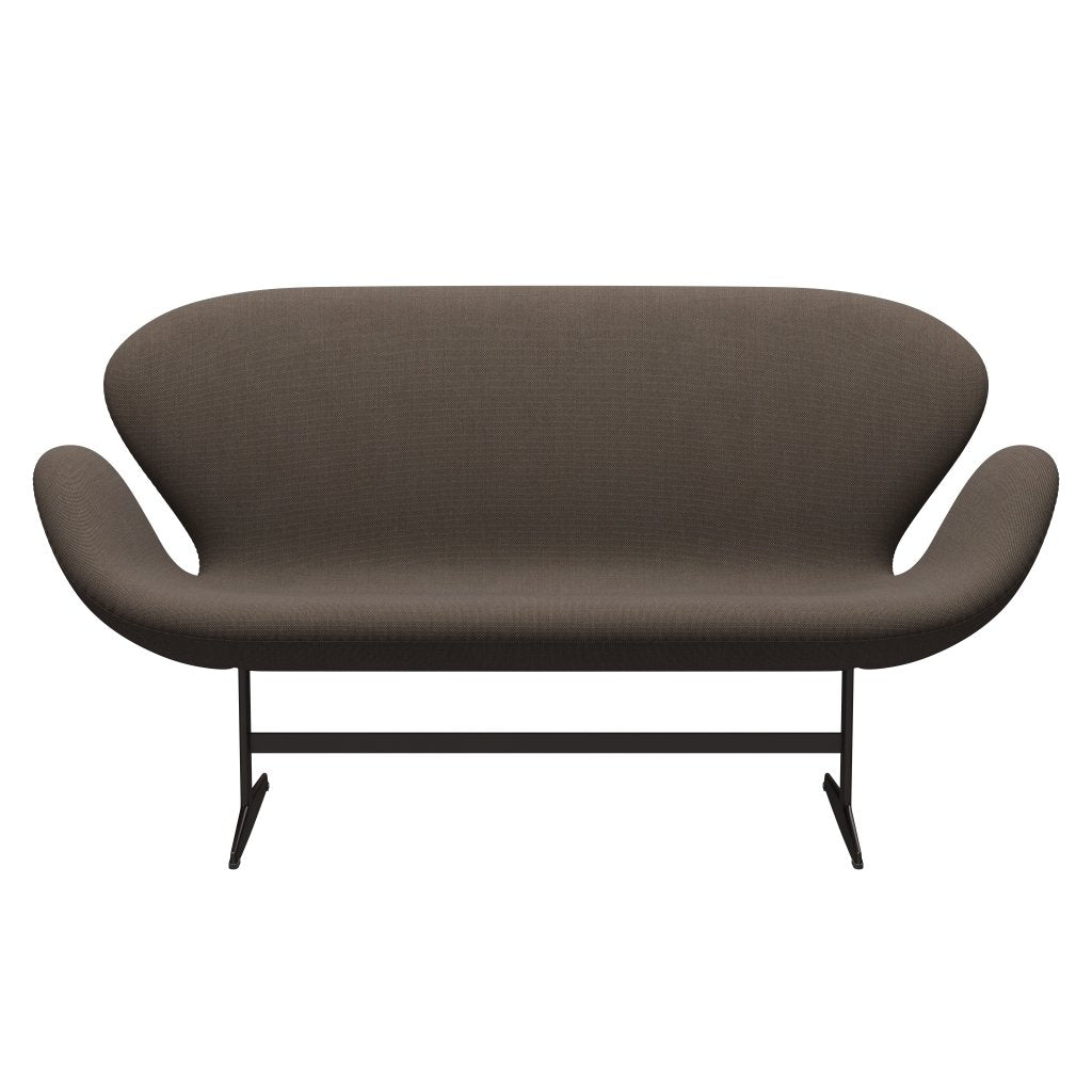 [product_category]-Fritz Hansen Swan Sofa 2 Seater, Brown Bronze/Steelcut Trio Grey/Brown-Fritz Hansen-3321-STR376-BBBASE-FRI-1