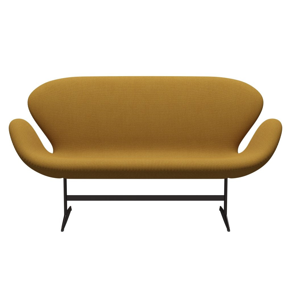 [product_category]-Fritz Hansen Swan Sofa 2 Seater, Brown Bronze/Steelcut Trio Mustard Dark-Fritz Hansen-3321-STR466-BBBASE-FRI-1