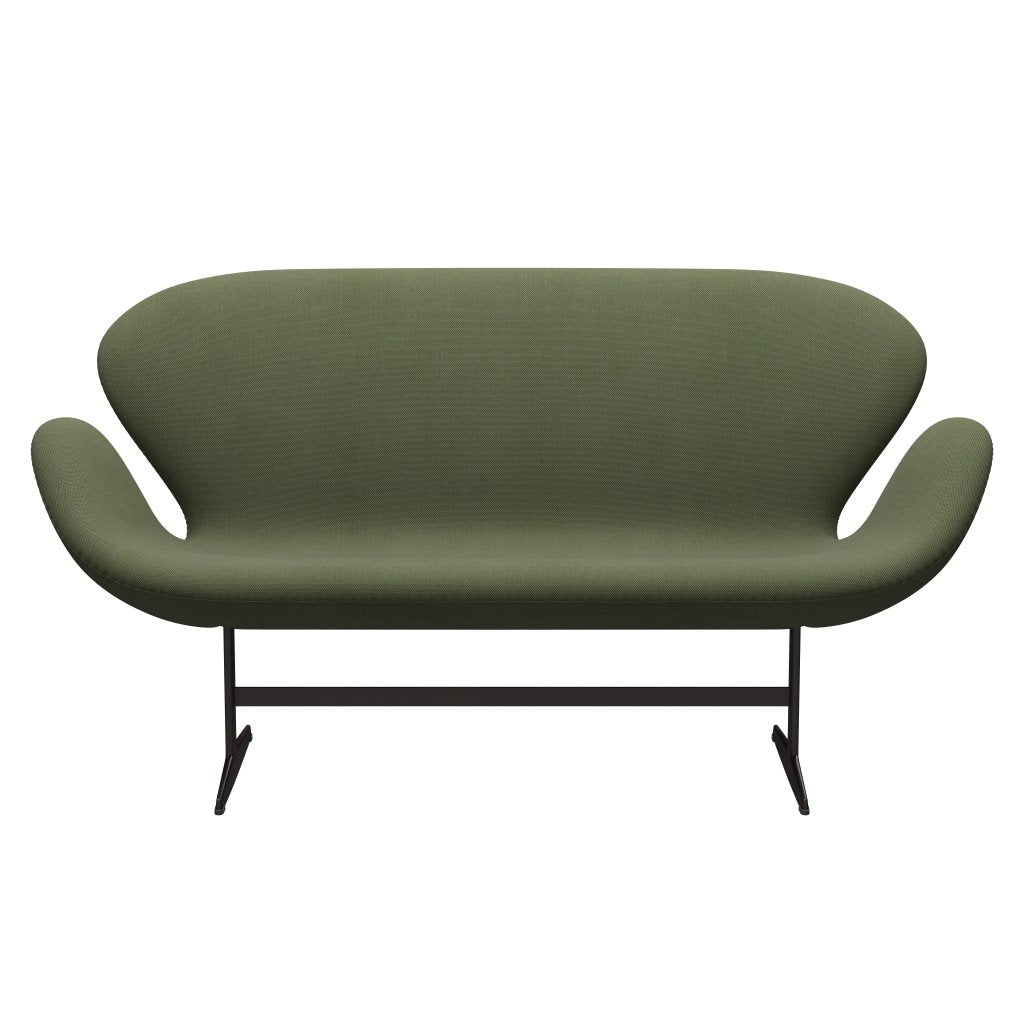 [product_category]-Fritz Hansen Swan Sofa 2 Seater, Brown Bronze/Steelcut Trio Soft Green-Fritz Hansen-3321-STR946-BBBASE-FRI-1
