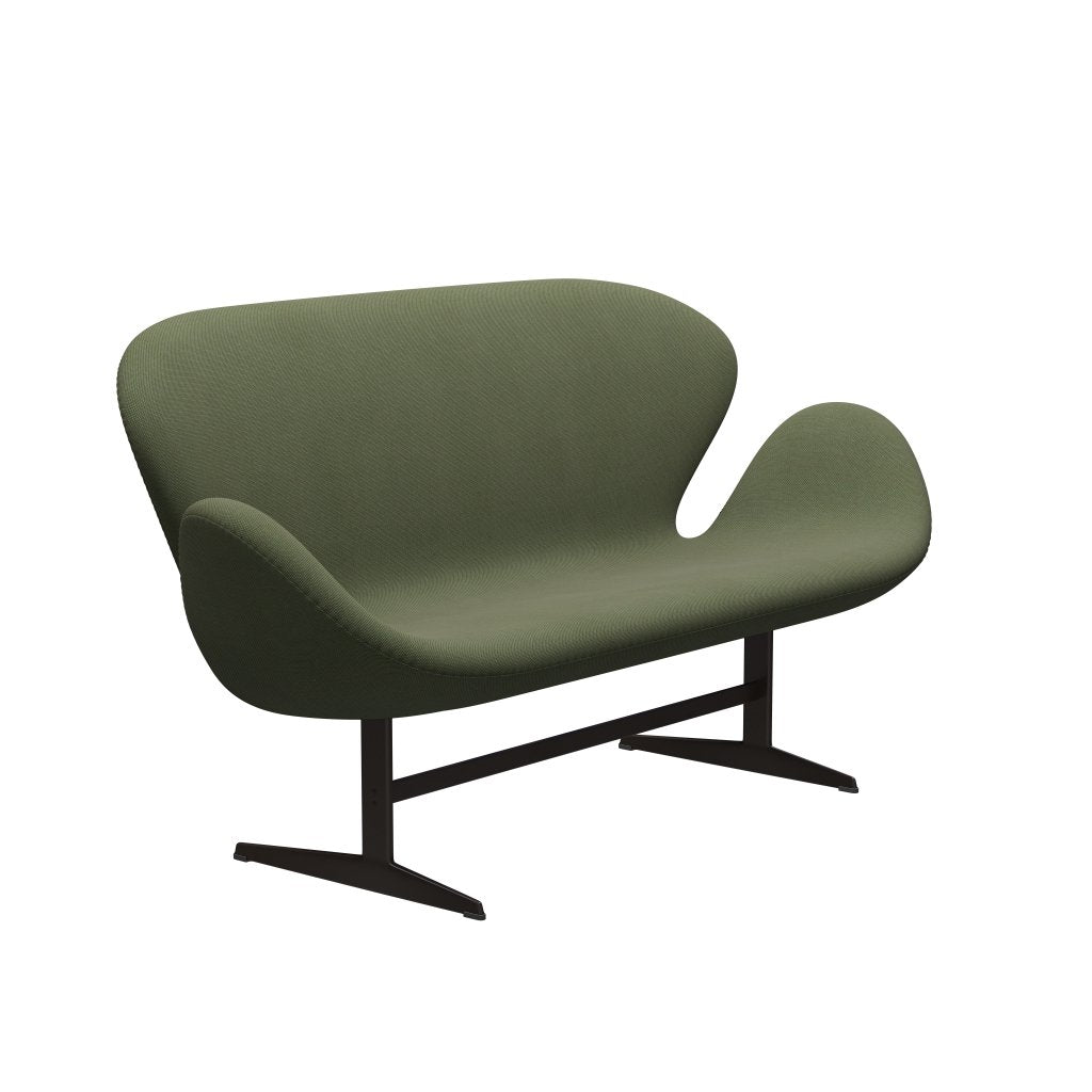 [product_category]-Fritz Hansen Swan Sofa 2 Seater, Brown Bronze/Steelcut Trio Soft Green-Fritz Hansen-3321-STR946-BBBASE-FRI-2