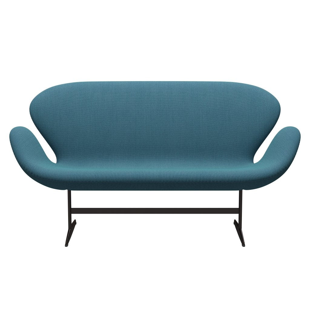 [product_category]-Fritz Hansen Swan Sofa 2 Seater, Brown Bronze/Steelcut Trio Turquoise-Fritz Hansen-3321-STR983-BBBASE-FRI-1