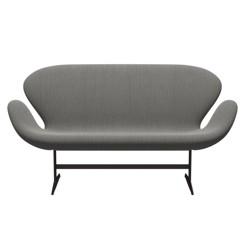 [product_category]-Fritz Hansen Swan Sofa 2 Seater, Brown Bronze/Steelcut Trio White/Black-Fritz Hansen-3321-STR124-BBBASE-FRI-1