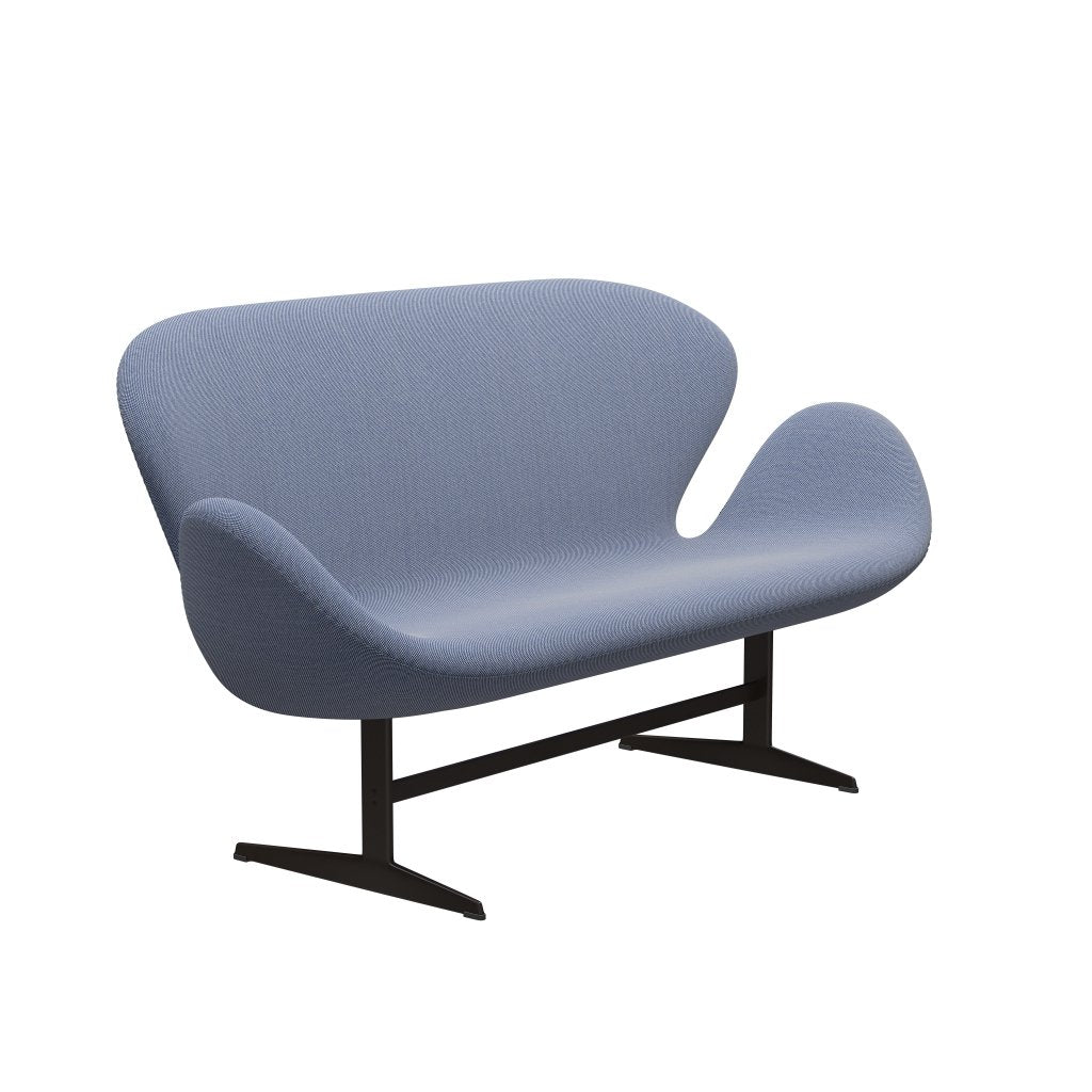[product_category]-Fritz Hansen Swan Sofa 2 Seater, Brown Bronze/Steelcut Trio White/Blue-Fritz Hansen-3321-STR716-BBBASE-FRI-2