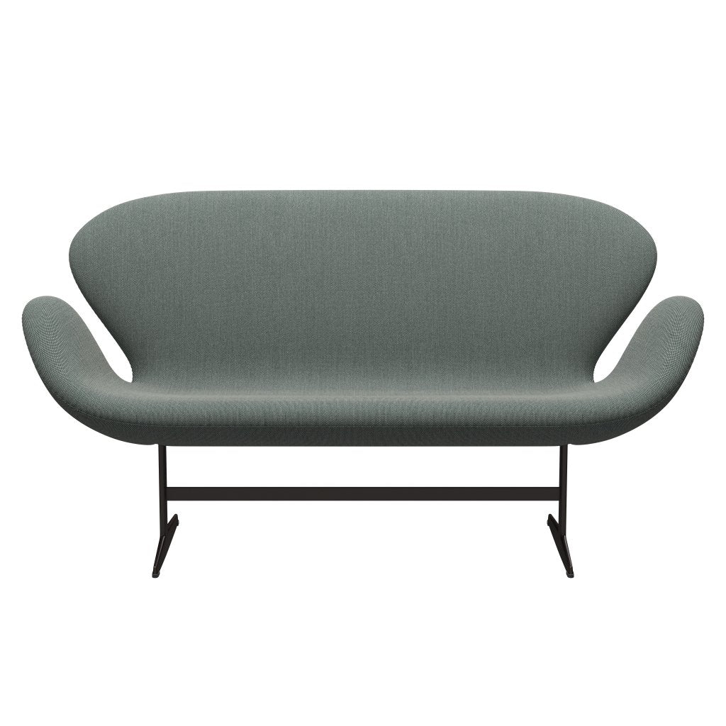 [product_category]-Fritz Hansen Swan Sofa 2 Seater, Brown Bronze/Steelcut Trio White/Dark Green-Fritz Hansen-3321-STR916-BBBASE-FRI-1
