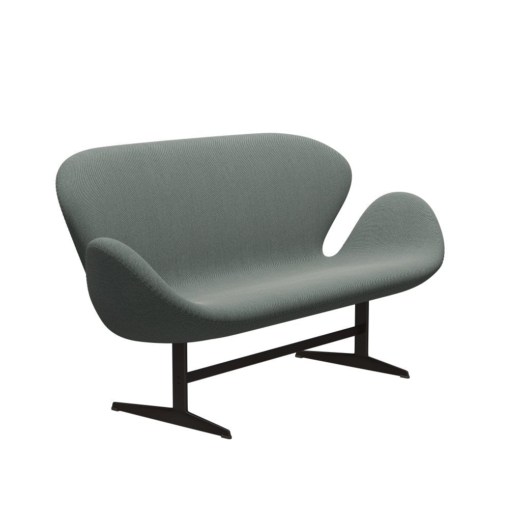 [product_category]-Fritz Hansen Swan Sofa 2 Seater, Brown Bronze/Steelcut Trio White/Dark Green-Fritz Hansen-3321-STR916-BBBASE-FRI-2