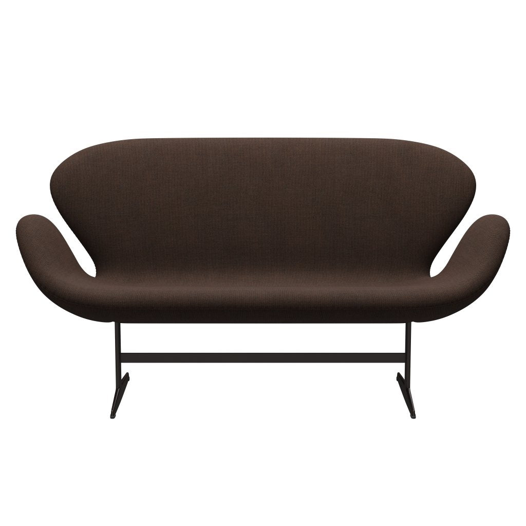 [product_category]-Fritz Hansen Swan Sofa 2 Seater, Brown Bronze/Sunniva Black/Chestnut-Fritz Hansen-3321-SV373-BBBASE-FRI-1