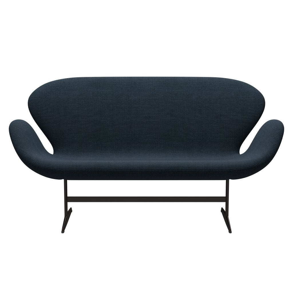 [product_category]-Fritz Hansen Swan Sofa 2 Seater, Brown Bronze/Sunniva Black/Navy-Fritz Hansen-3321-SV783-BBBASE-FRI-1