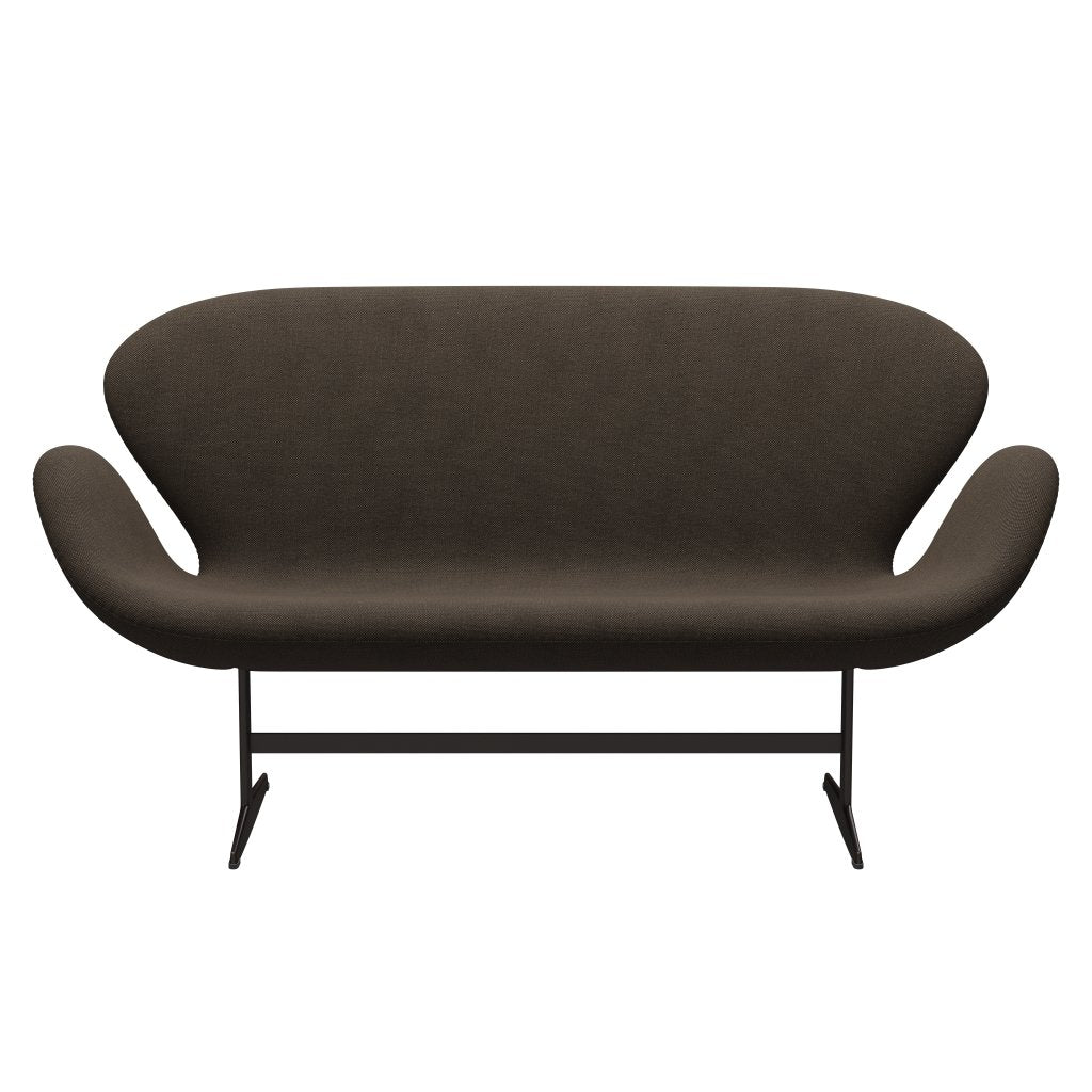 [product_category]-Fritz Hansen Swan Sofa 2 Seater, Brown Bronze/Sunniva Chocolate/Black-Fritz Hansen-3321-SV383-BBBASE-FRI-1