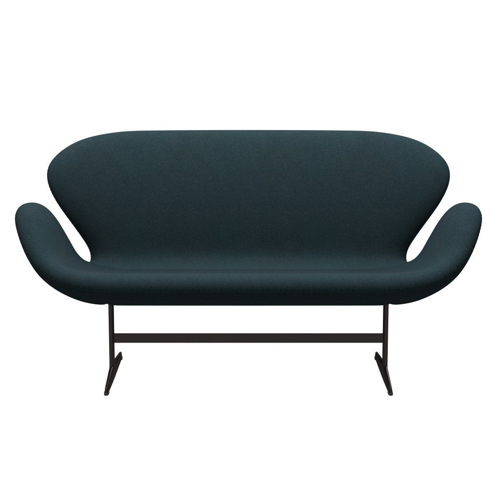 [product_category]-Fritz Hansen Swan Sofa 2 Seater, Brown Bronze/Tonus Dark Green-Fritz Hansen-3321-TON619-BBBASE-FRI-1