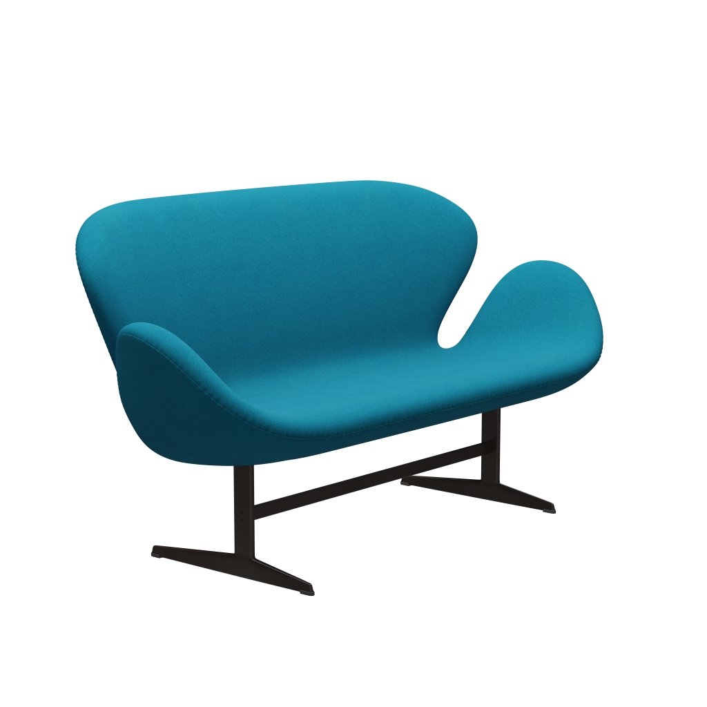[product_category]-Fritz Hansen Swan Sofa 2 Seater, Brown Bronze/Tonus Turquoise-Fritz Hansen-3321-TON854-BBBASE-FRI-2