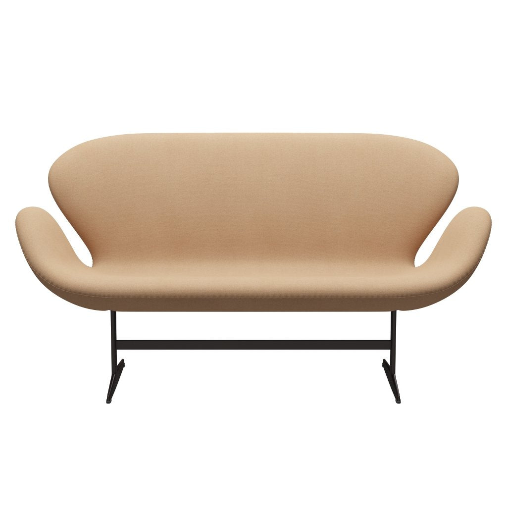 [product_category]-Fritz Hansen Swan Sofa 2 Seater, Brown Bronze/Tonus Warm Beige-Fritz Hansen-3321-TON224-BBBASE-FRI-1