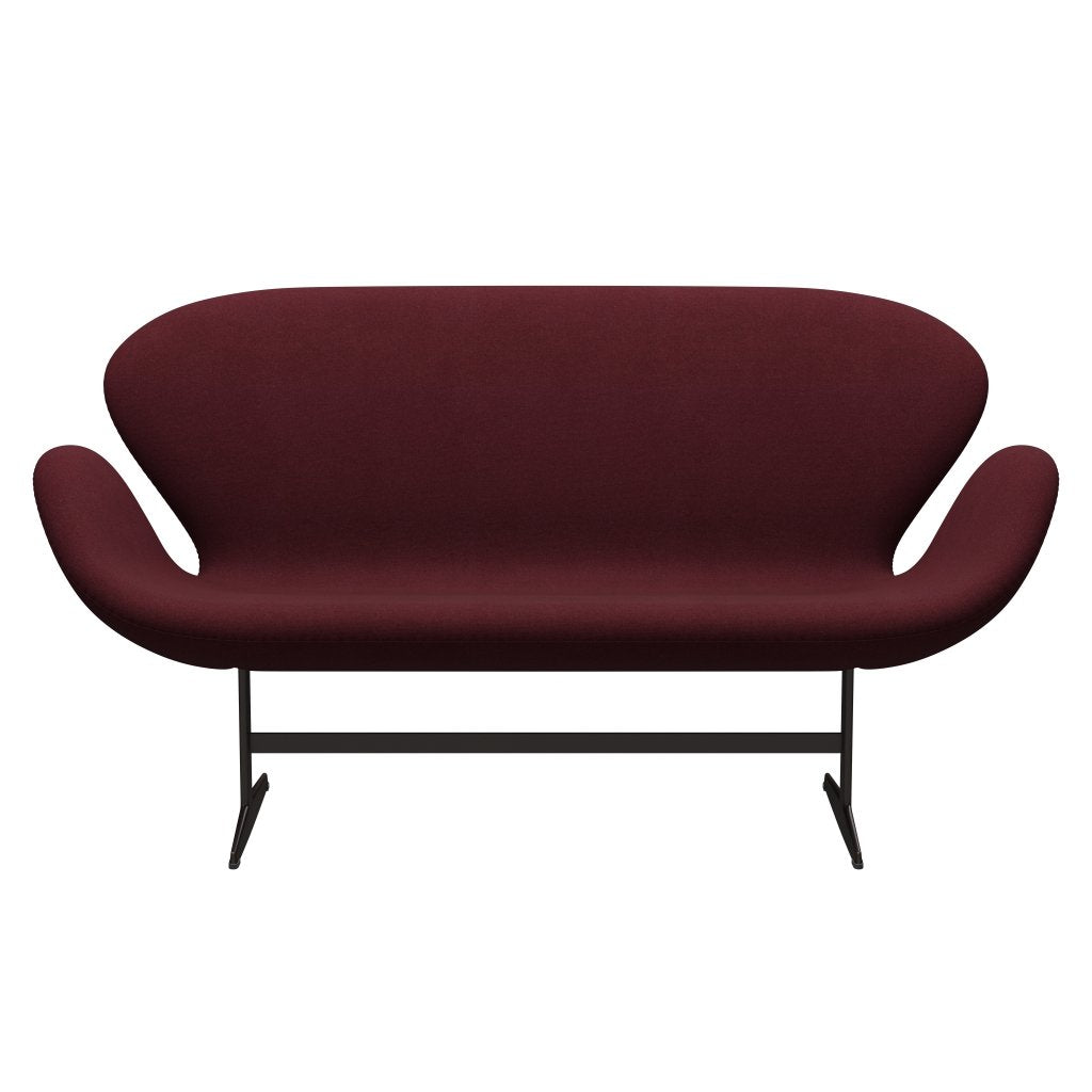[product_category]-Fritz Hansen Swan Sofa 2 Seater, Brown Bronze/Tonus Wine Red-Fritz Hansen-3321-TON610-BBBASE-FRI-1