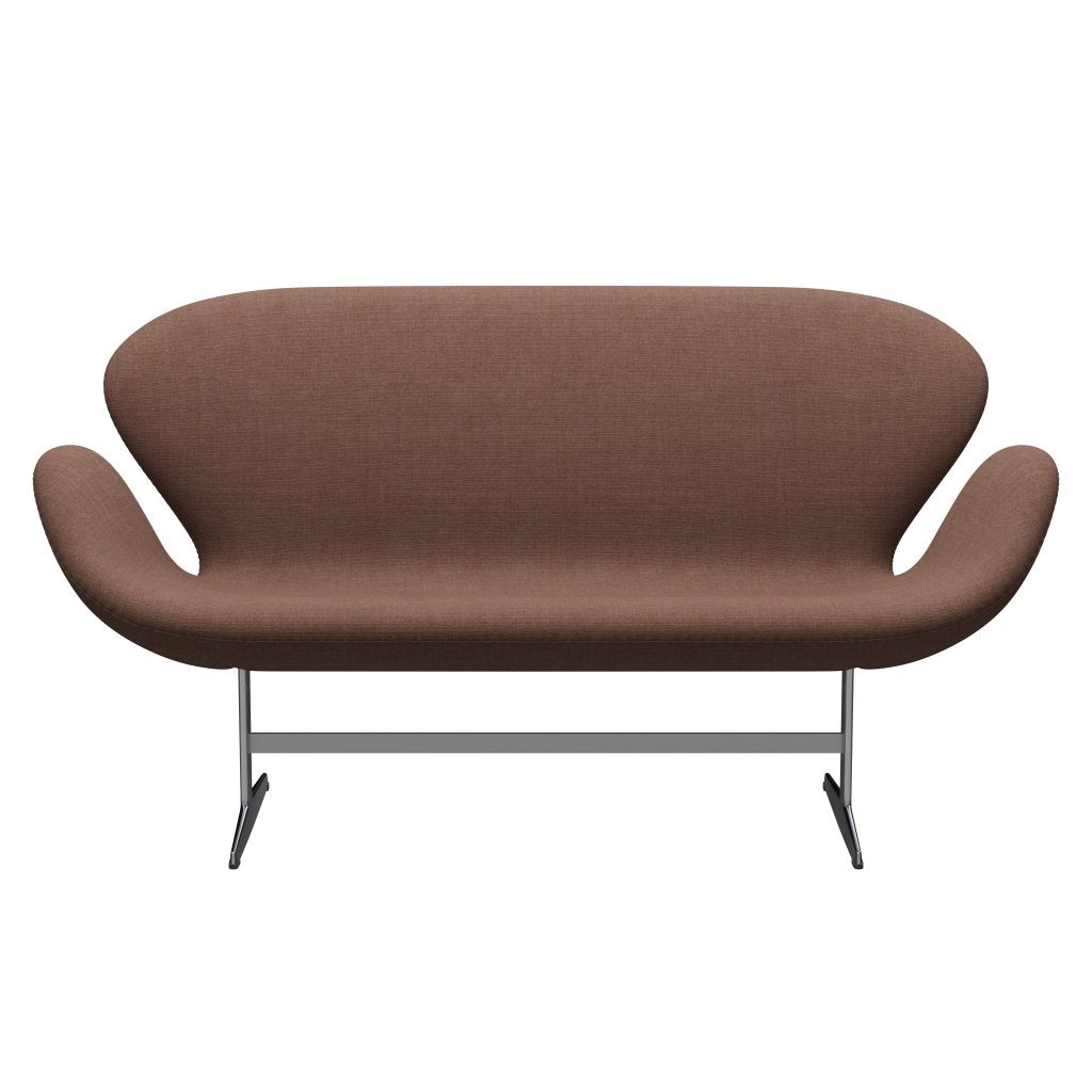[product_category]-Fritz Hansen Swan Sofa 2 Seater, Satin Brushed Aluminium/Canvas Maroon-Fritz Hansen-3321-CA0356-SPAL-FRI-1
