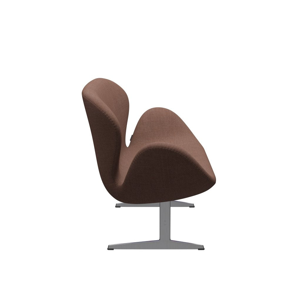 [product_category]-Fritz Hansen Swan Sofa 2 Seater, Satin Brushed Aluminium/Canvas Maroon-Fritz Hansen-3321-CA0356-SPAL-FRI-3