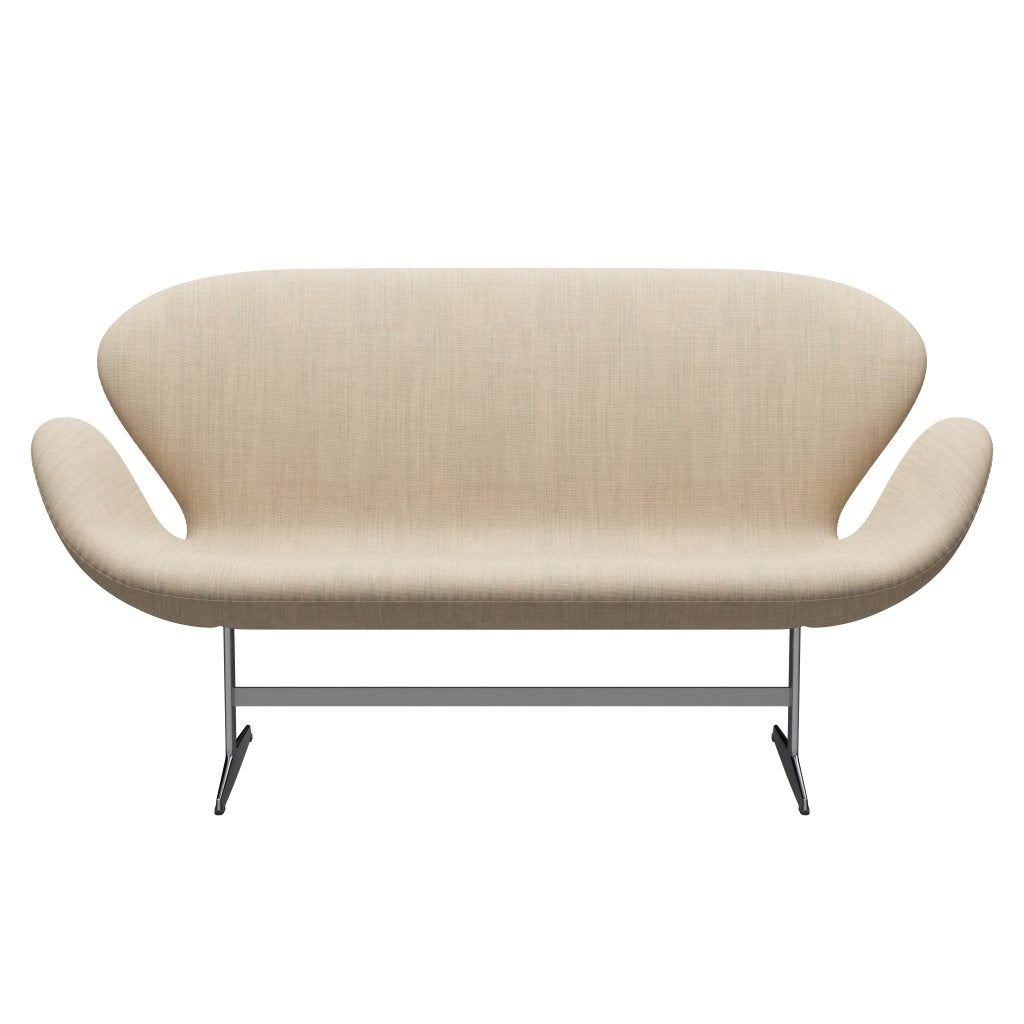 [product_category]-Fritz Hansen Swan Sofa 2 Seater, Satin Brushed Aluminium/Canvas Sand Light-Fritz Hansen-3321-CA0216-SPAL-FRI-1