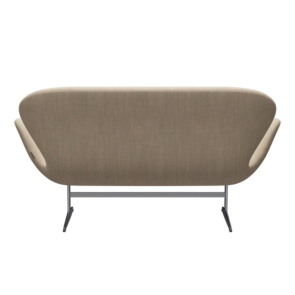 [product_category]-Fritz Hansen Swan Sofa 2 Seater, Satin Brushed Aluminium/Canvas Sand Light-Fritz Hansen-3321-CA0216-SPAL-FRI-4