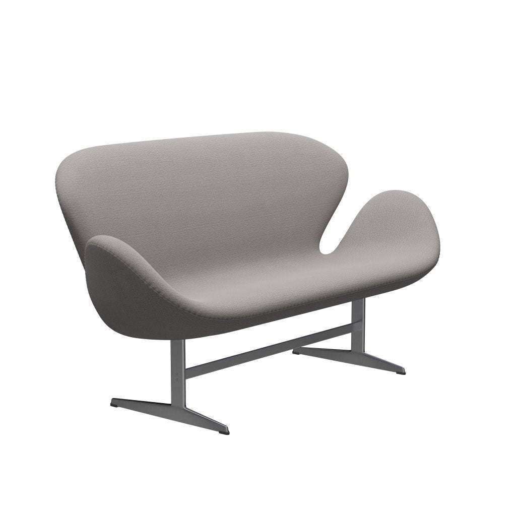 [product_category]-Fritz Hansen Swan Sofa 2 Seater, Satin Brushed Aluminium/Christianshavn Beige-Fritz Hansen-3321-CH1121-SPAL-FRI-2