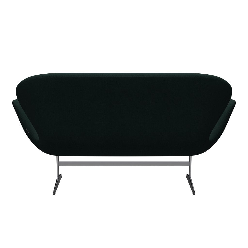 [product_category]-Fritz Hansen Swan Sofa 2 Seater, Satin Brushed Aluminium/Christianshavn Dark Green-Fritz Hansen-3321-CH1161-SPAL-FRI-4