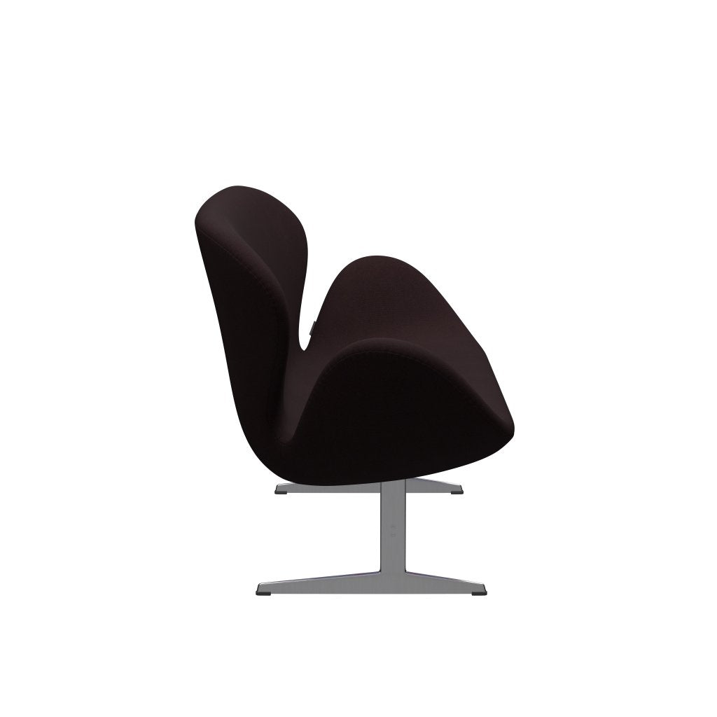 [product_category]-Fritz Hansen Swan Sofa 2 Seater, Satin Brushed Aluminium/Christianshavn Dark Red Uni-Fritz Hansen-3321-CH1142-SPAL-FRI-3