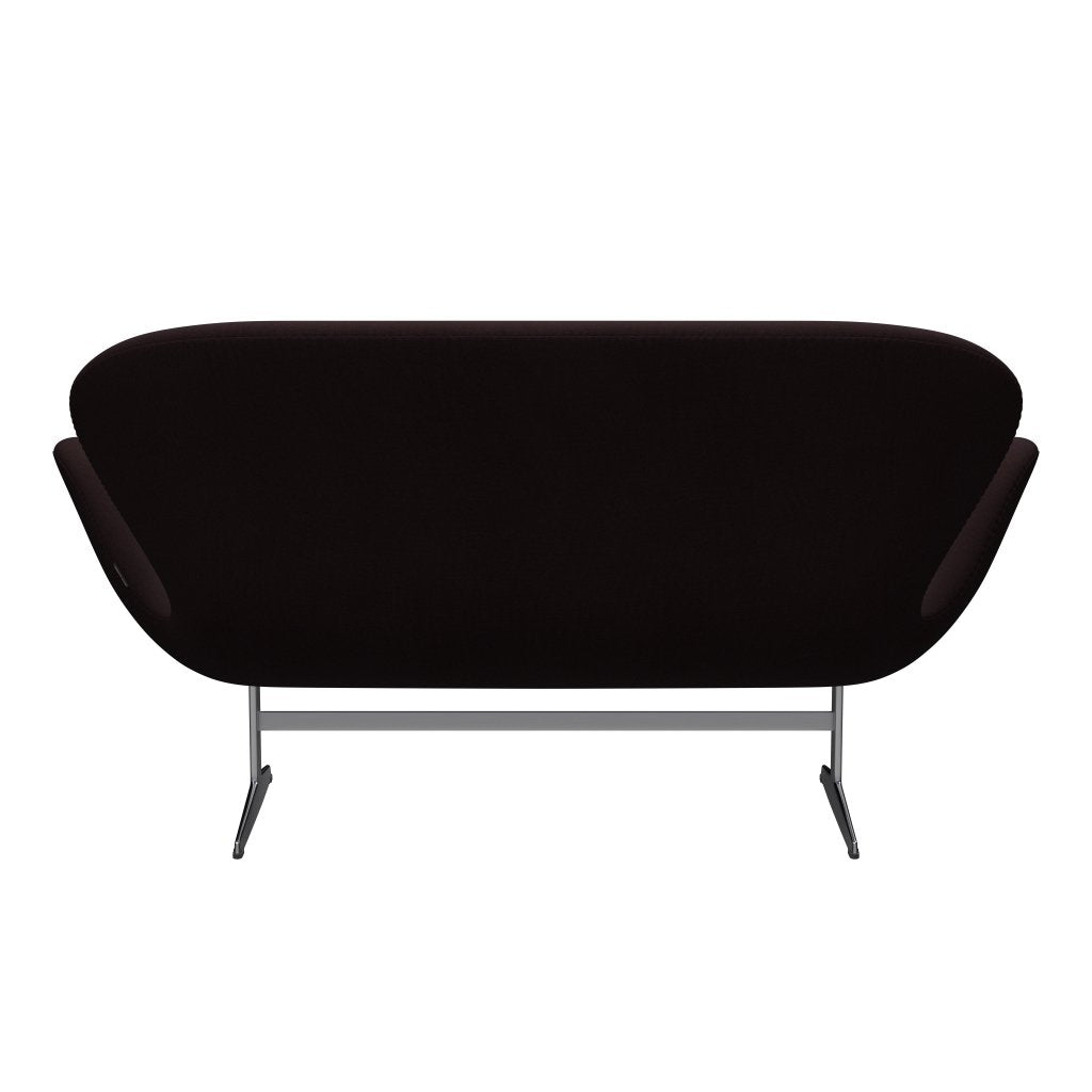 [product_category]-Fritz Hansen Swan Sofa 2 Seater, Satin Brushed Aluminium/Christianshavn Dark Red Uni-Fritz Hansen-3321-CH1142-SPAL-FRI-4