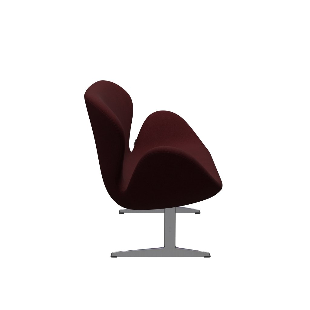 [product_category]-Fritz Hansen Swan Sofa 2 Seater, Satin Brushed Aluminium/Christianshavn Red-Fritz Hansen-3321-CH1141-SPAL-FRI-3