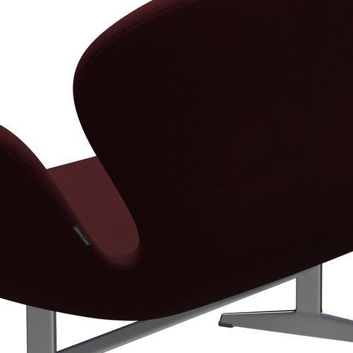 [product_category]-Fritz Hansen Swan Sofa 2 Seater, Satin Brushed Aluminium/Christianshavn Red-Fritz Hansen-3321-CH1141-SPAL-FRI-5