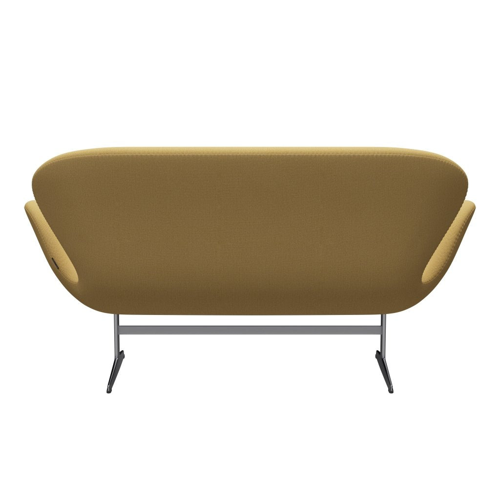 [product_category]-Fritz Hansen Swan Sofa 2 Seater, Satin Brushed Aluminium/Christianshavn Yellow-Fritz Hansen-3321-CH1110-SPAL-FRI-4