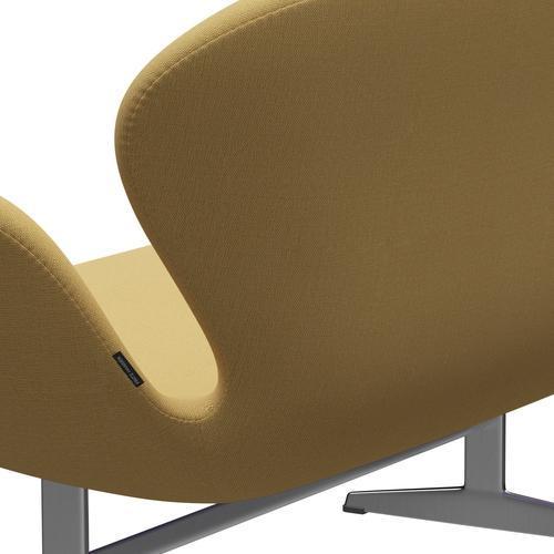[product_category]-Fritz Hansen Swan Sofa 2 Seater, Satin Brushed Aluminium/Christianshavn Yellow-Fritz Hansen-3321-CH1110-SPAL-FRI-5