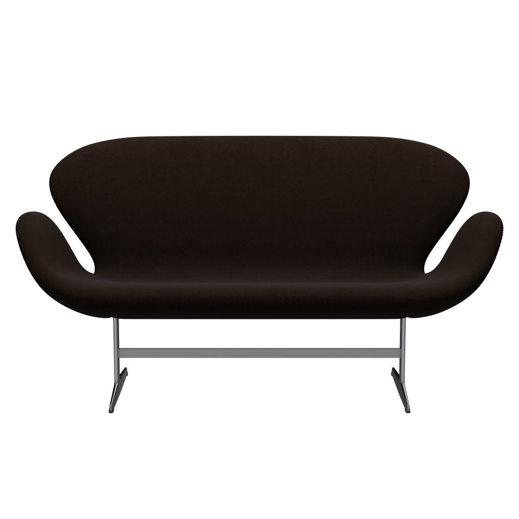 [product_category]-Fritz Hansen Swan Sofa 2 Seater, Satin Brushed Aluminium/Comfort Brown (01566)-Fritz Hansen-3321-C01566-SPAL-FRI-1