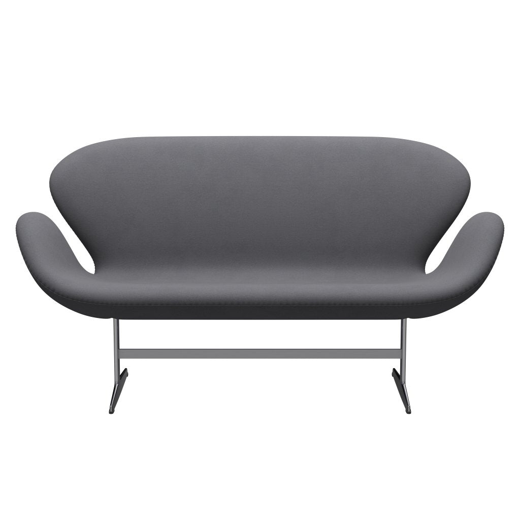 [product_category]-Fritz Hansen Swan Sofa 2 Seater, Satin Brushed Aluminium/Comfort Grey (01012)-Fritz Hansen-3321-C01012-SPAL-FRI-1