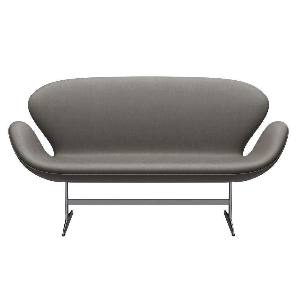 [product_category]-Fritz Hansen Swan Sofa 2 Seater, Satin Brushed Aluminium/Essential Lava-Fritz Hansen-3321-STLAVA-SPAL-FRI-1