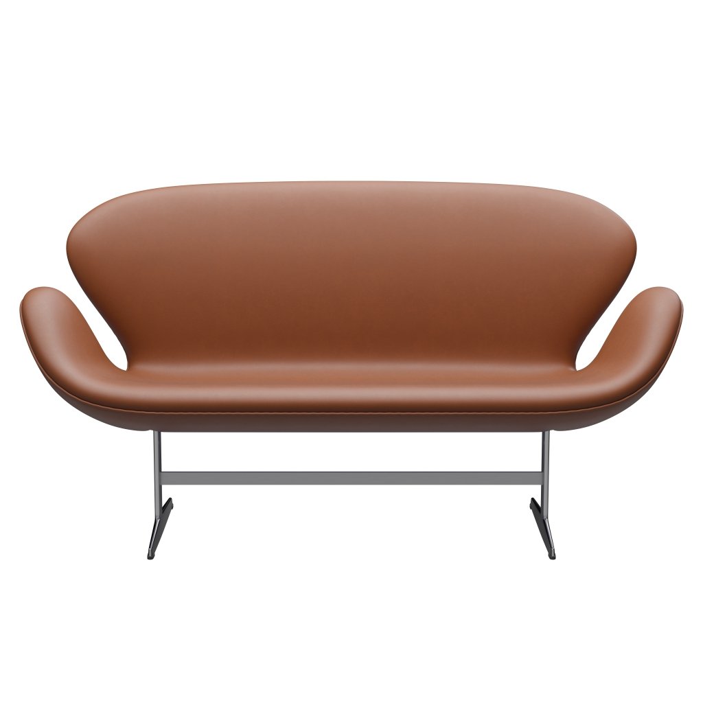 [product_category]-Fritz Hansen Swan Sofa 2 Seater, Satin Brushed Aluminium/Essential Walnut-Fritz Hansen-3321-STWALT-SPAL-FRI-1